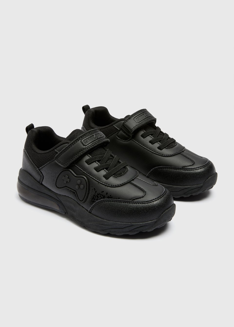 Boys Black Gamer Light Up Trainers (Younger 8/9-Older 2/3)