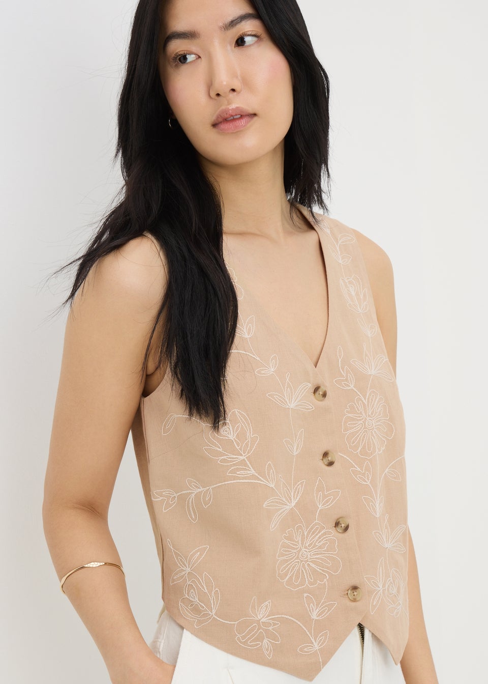 Brown Embroidered Waistcoat