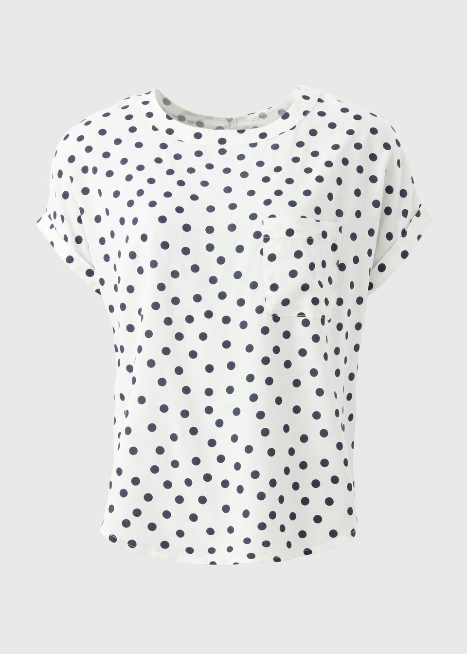 Navy Spot Print Pocket Box Top