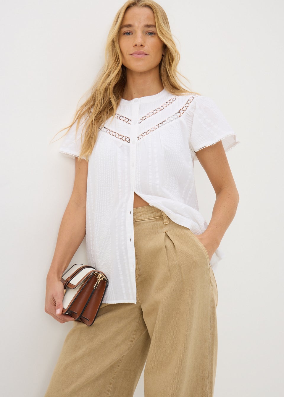 Cream Frill Lace Blouse