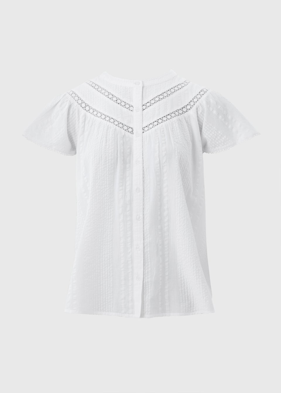 Cream Frill Lace Blouse