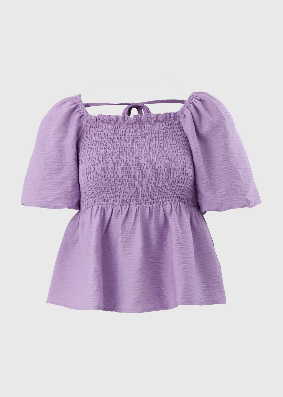 Lilac Shirred Blouse Top