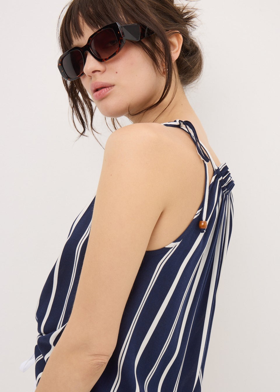 Navy Stripe Cami Top
