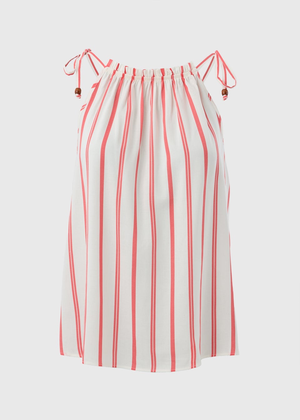Coral Stripe High Neck Cami Top