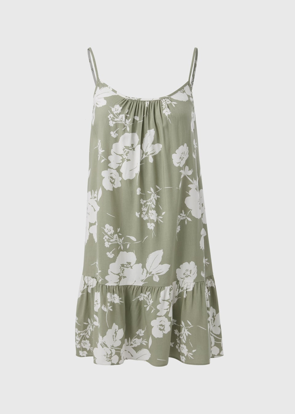 Sage Green Floral Cami Mini Dress