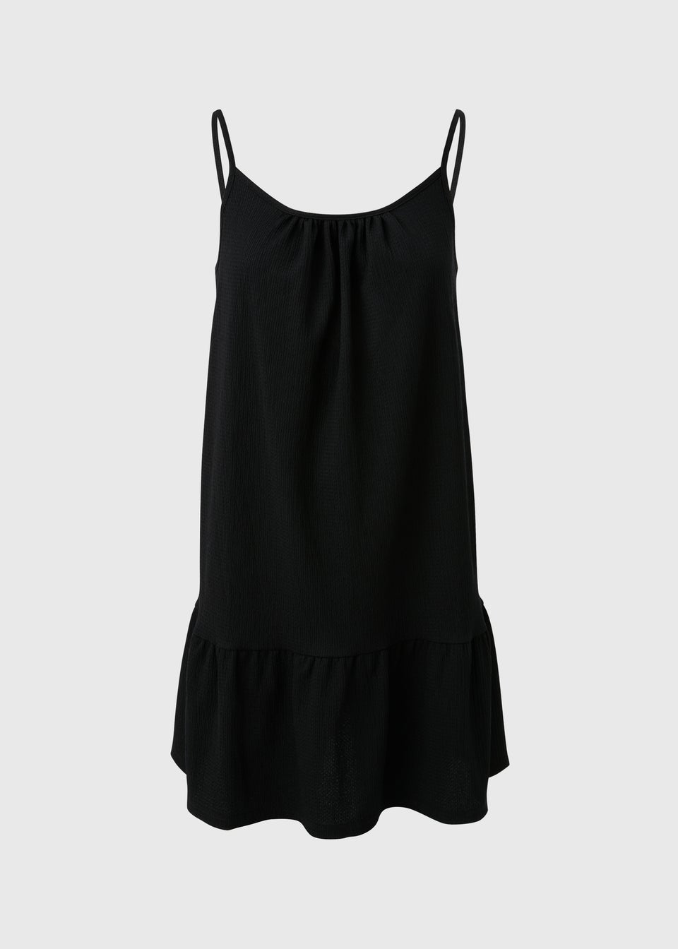 Black Crinkle Cami Mini Dress
