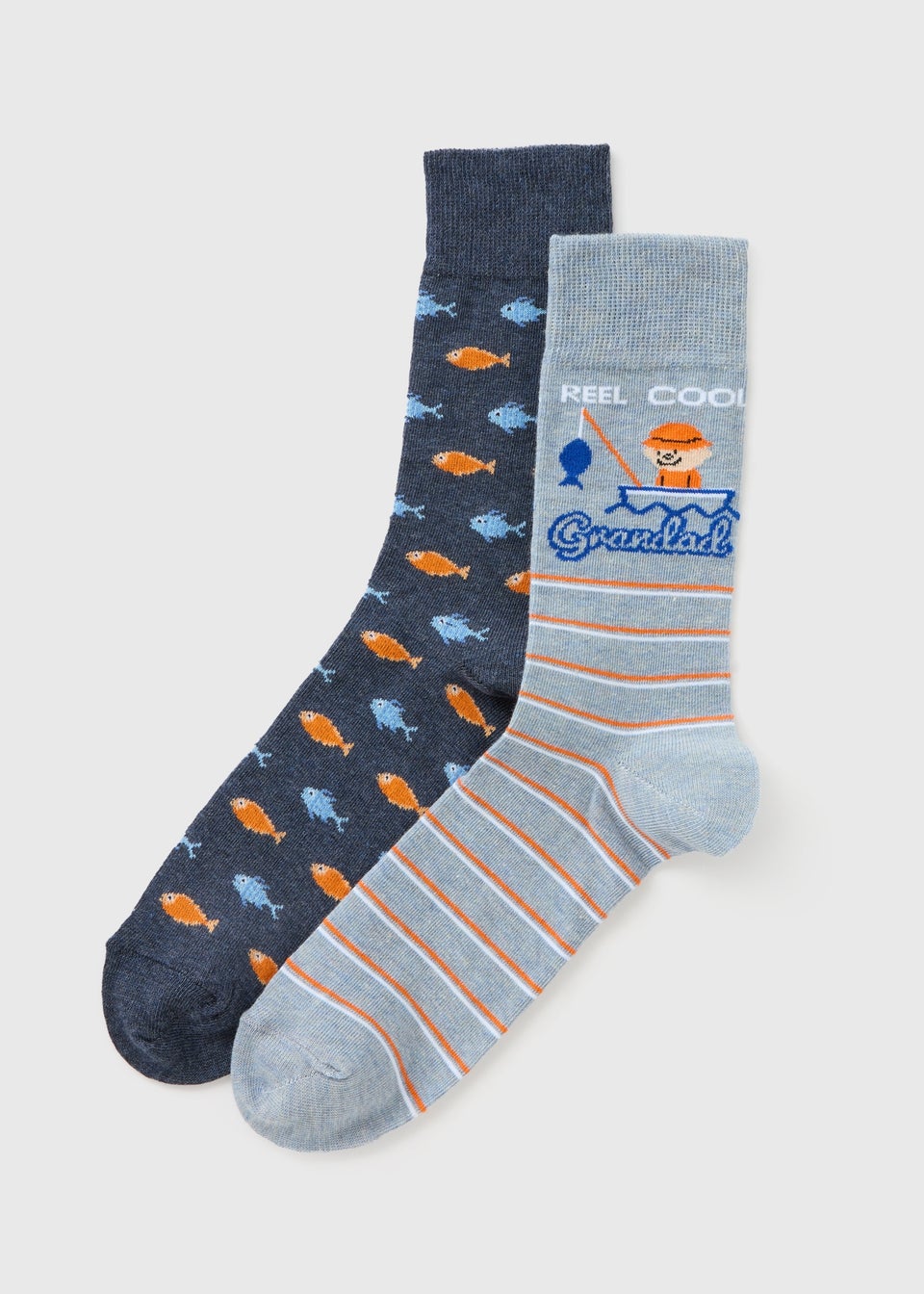 2 Pack Multi Fish Granddad Socks