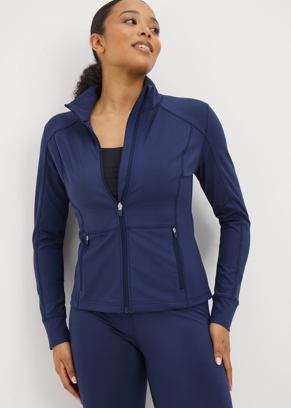Souluxe Navy Zip Through Jacket