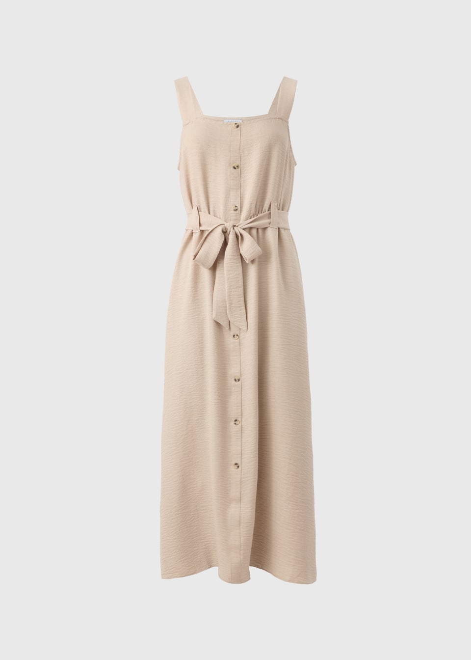 Stone Belted Square Neck Midi Dress