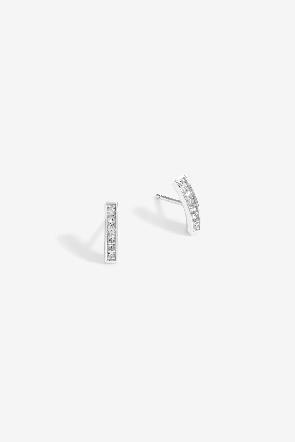 Simply Silver Sterling Silver 925 Pave Stick Earrings