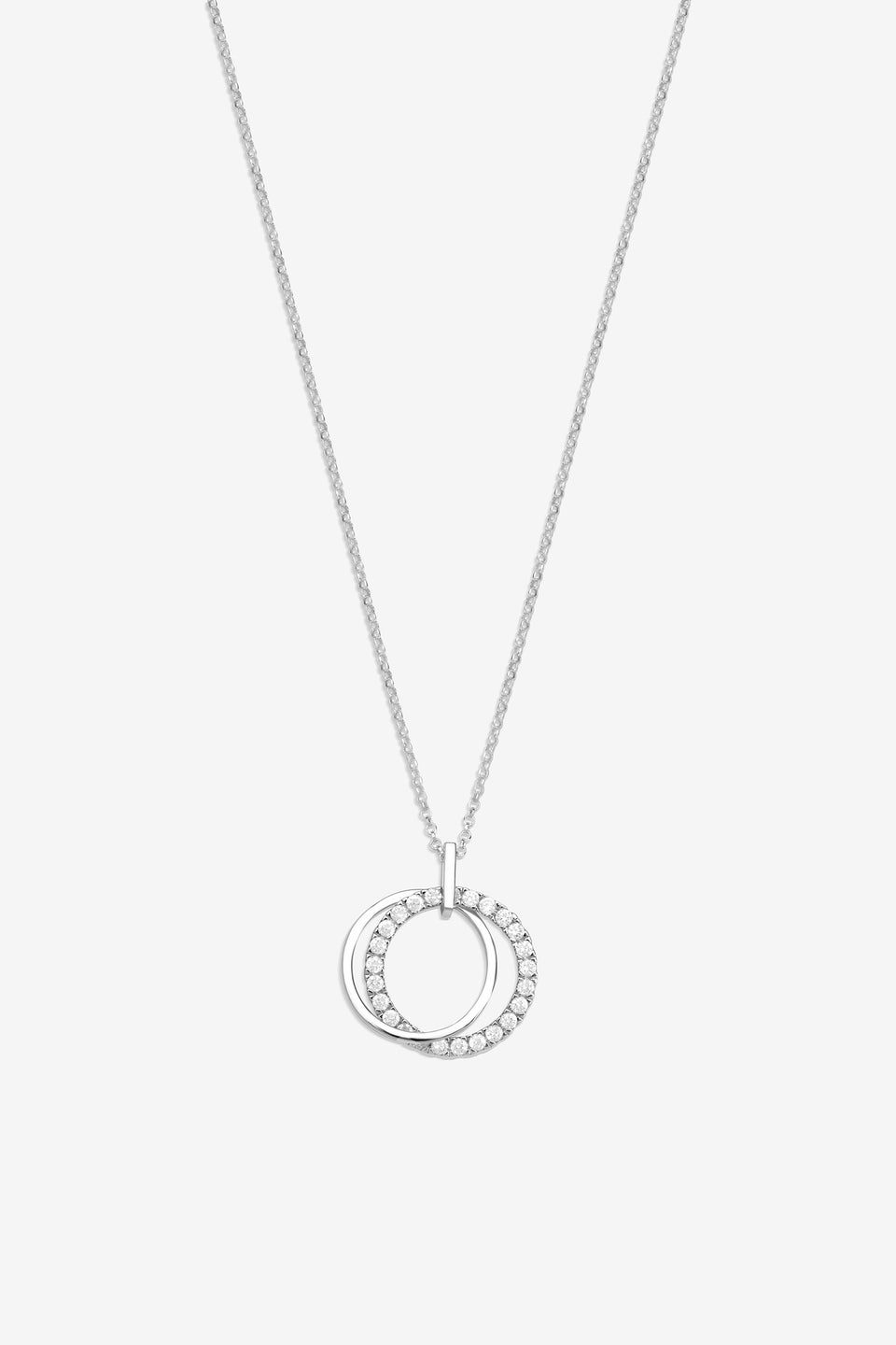 Simply Silver Sterling Silver 925 Cubic Zirconia Double Open Pendant