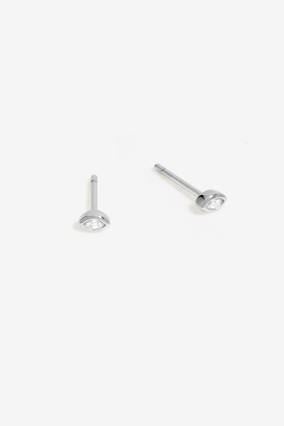 Simply Silver Sterling Silver 925 Cubic Zirconia Marquise Stud Earrings