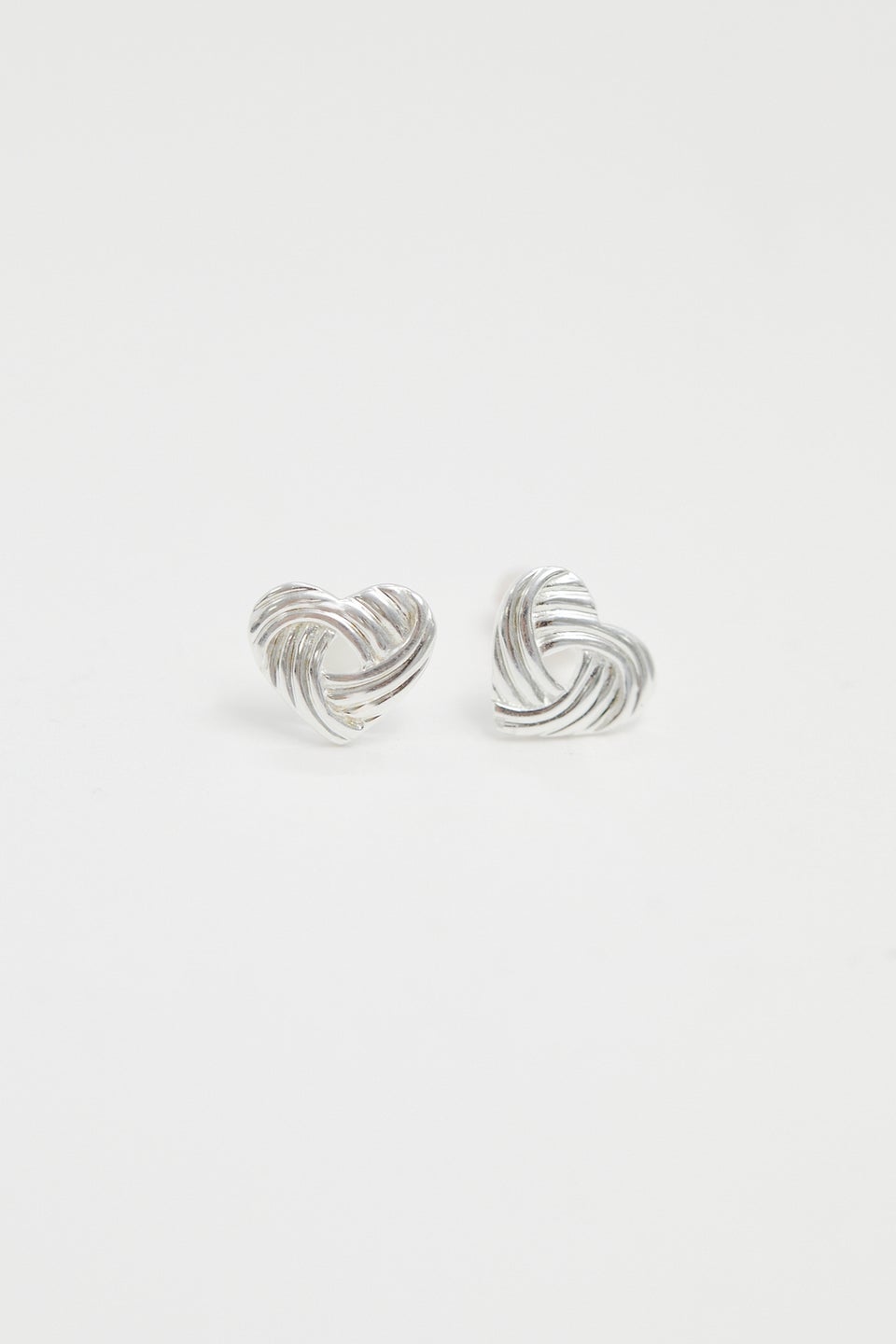 Simply Silver Sterling Silver 925 Polished Knot Heart Stud Earrings