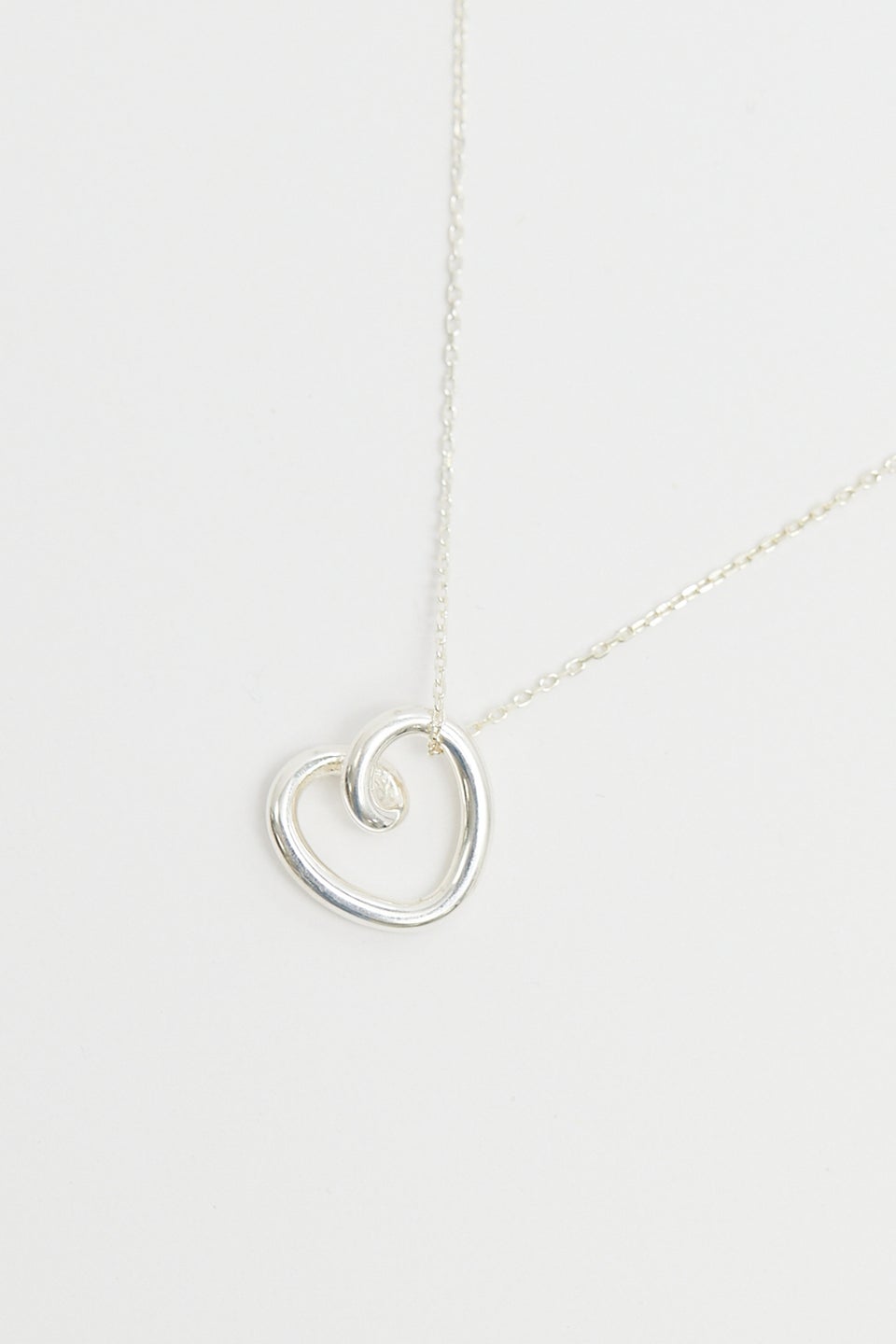 Simply Silver Sterling Silver 925 Swirl Open Heart Necklace