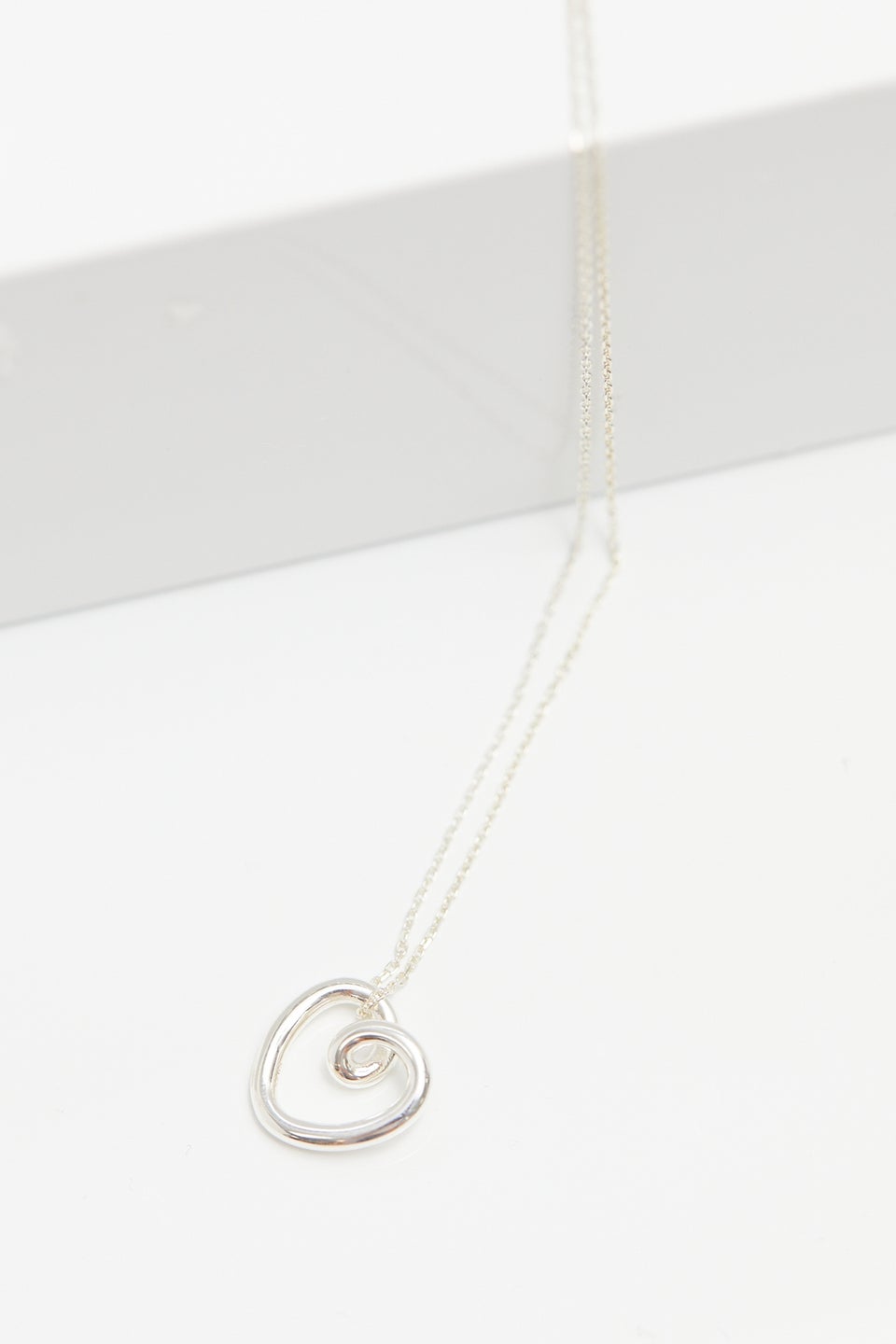Simply Silver Sterling Silver 925 Swirl Open Heart Necklace