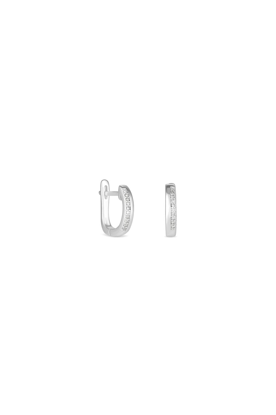 Simply Silver Sterling Silver 925 Cubic Zirconia & Polished Hoop Earrings