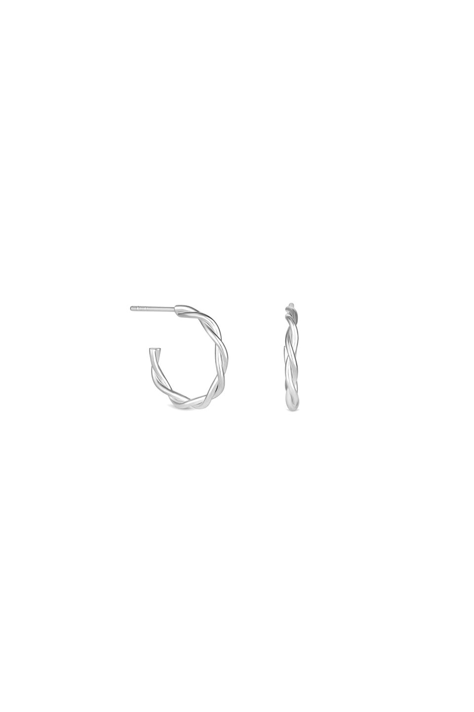 Simply Silver Sterling Silver 925 Twist Hoop Earrings