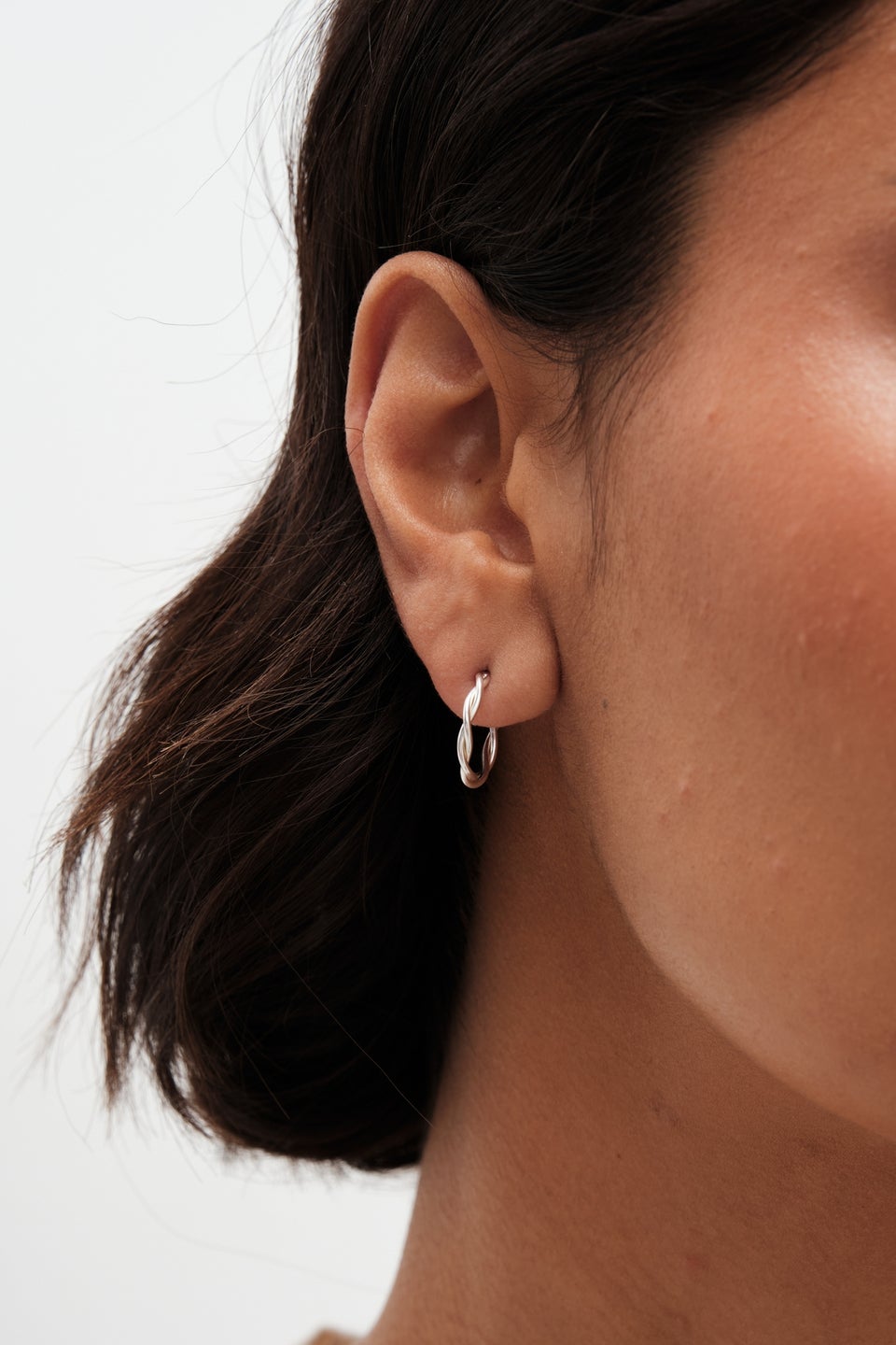 Simply Silver Sterling Silver 925 Twist Hoop Earrings
