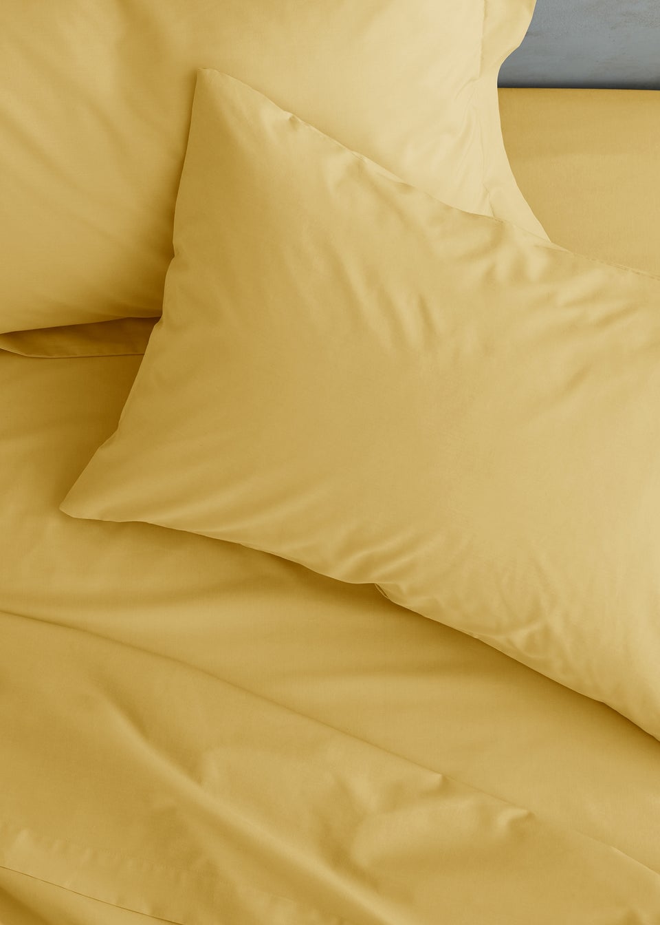 Catherine Lansfield Easy Iron Percale Standard Pillowcase Pair Yellow