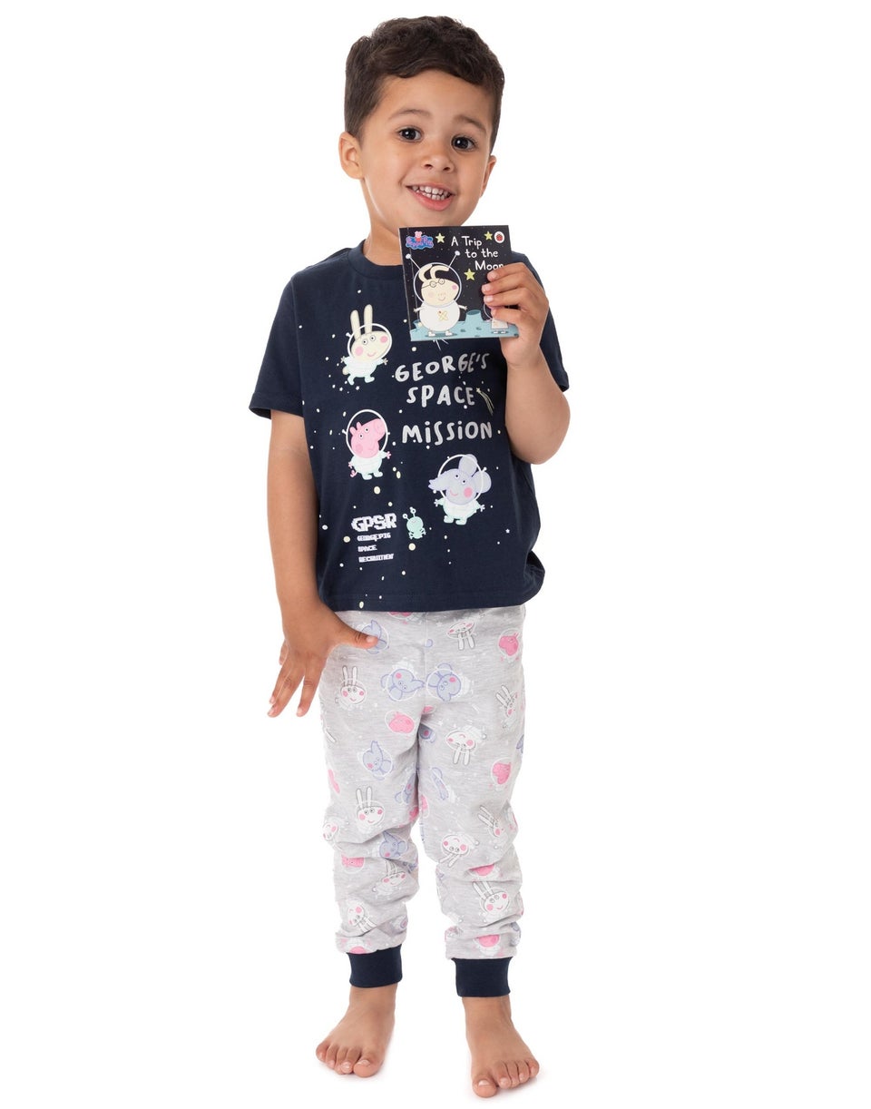 Peppa Pig Boys Blue George s Space Mission Print Pyjama Set 18 Months 5 Years Matalan