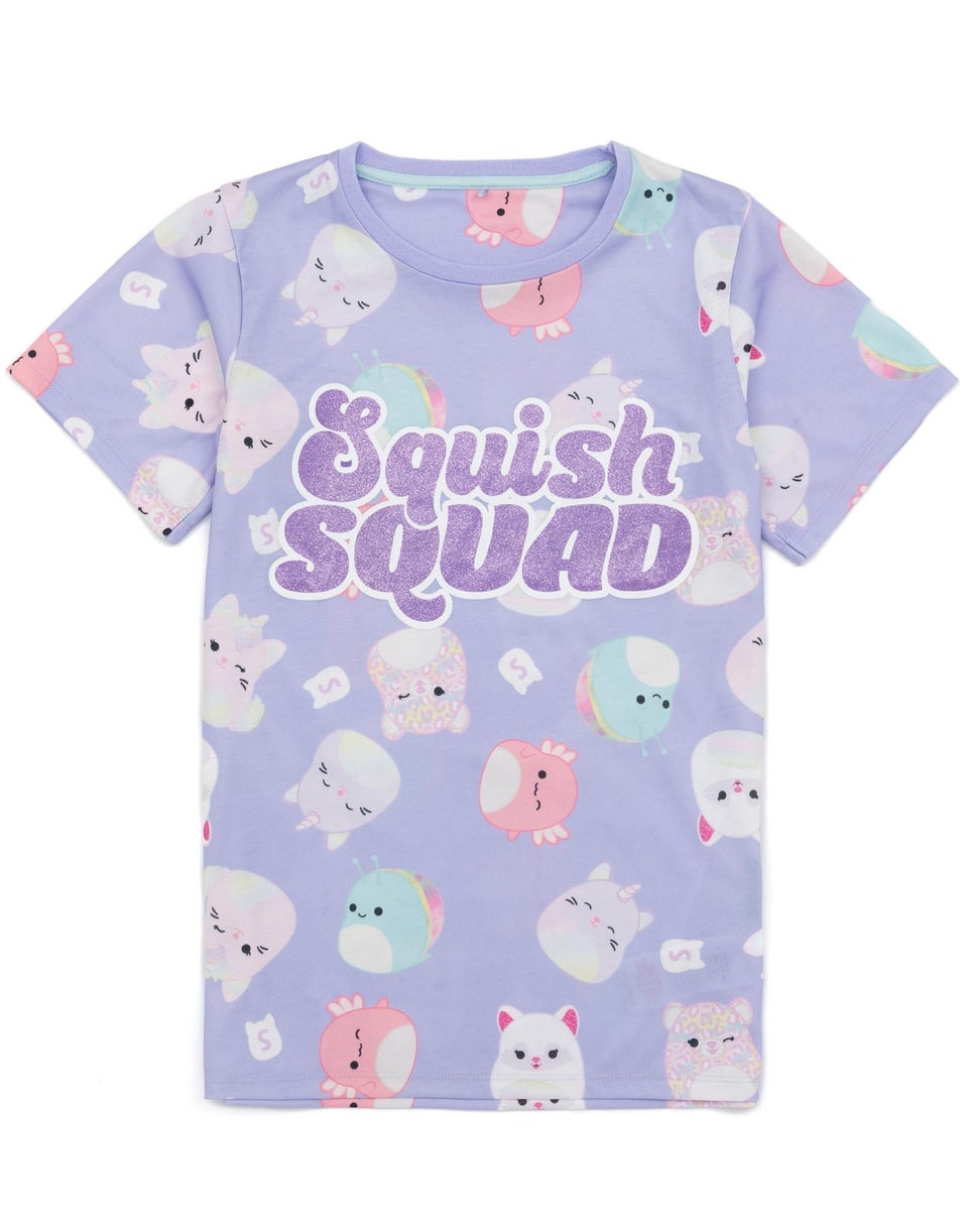 Squishmallows Kids Purple Short Sleeve Long Leg Pyjama Set (5 - 14 Years)