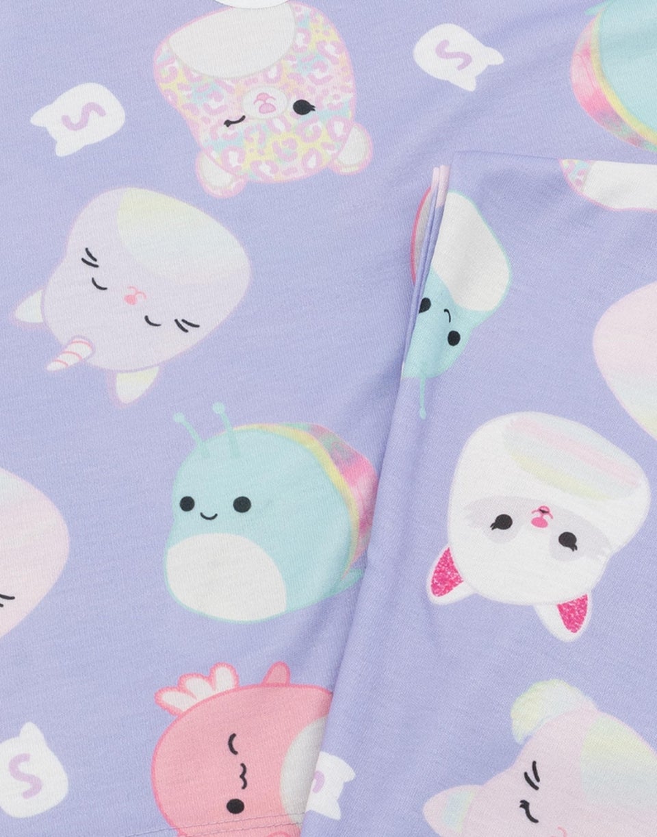 Squishmallows Kids Purple Short Sleeve Long Leg Pyjama Set (5 - 14 Years)