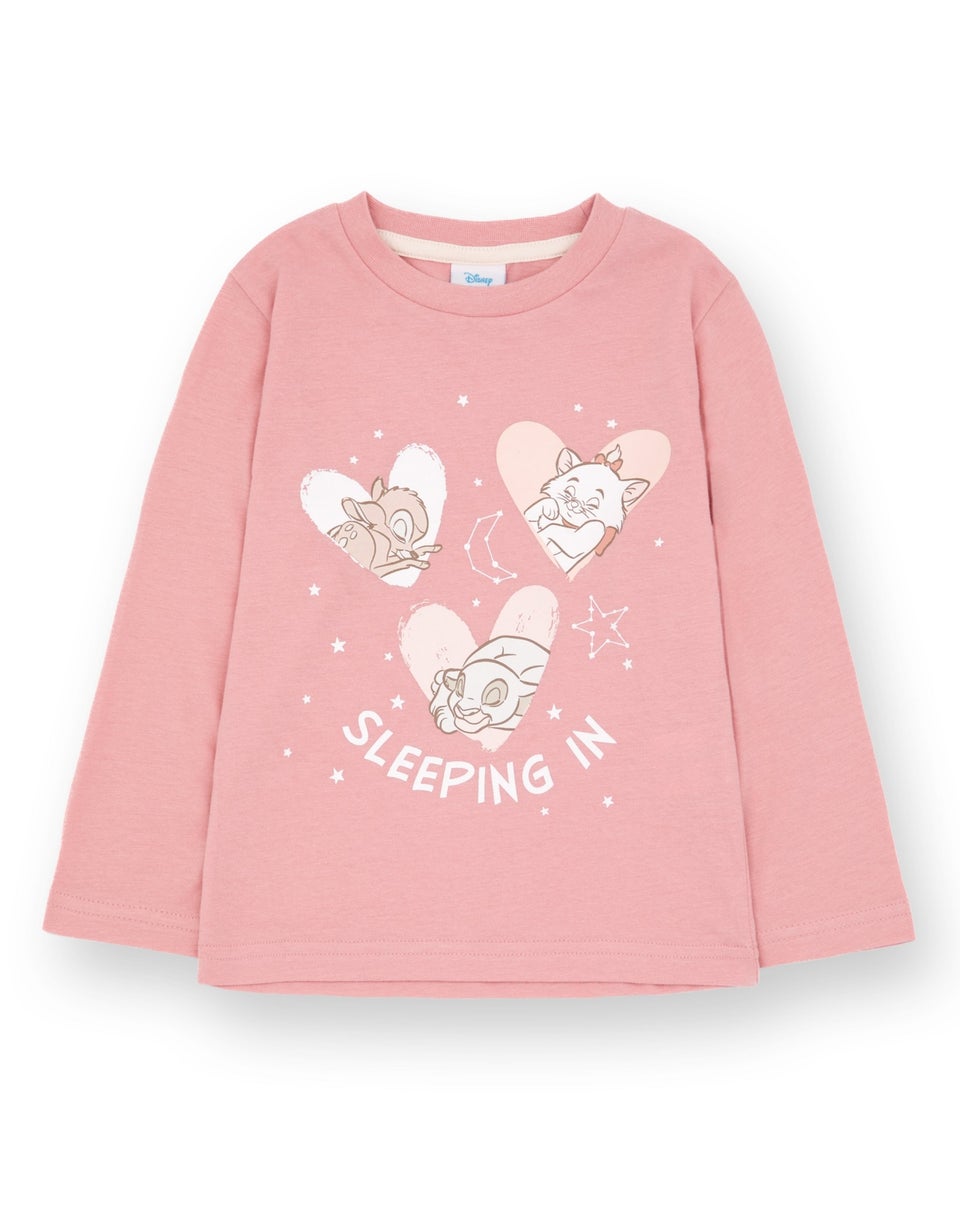 Disney Girls Pink Sleeping In Pyjama Set (1 - 8 Years)