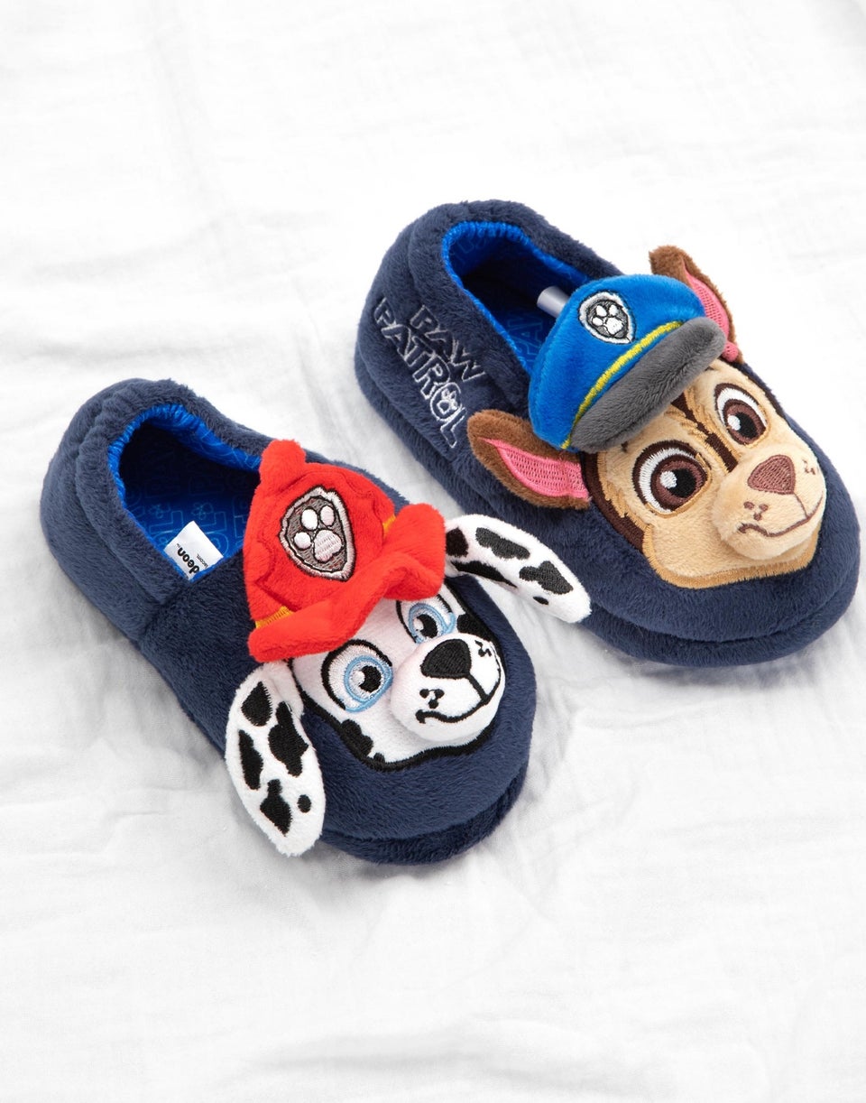Paw Patrol Boys Blue 3D Characters Slip On Loafer Slippers (6 - 12 Younger)