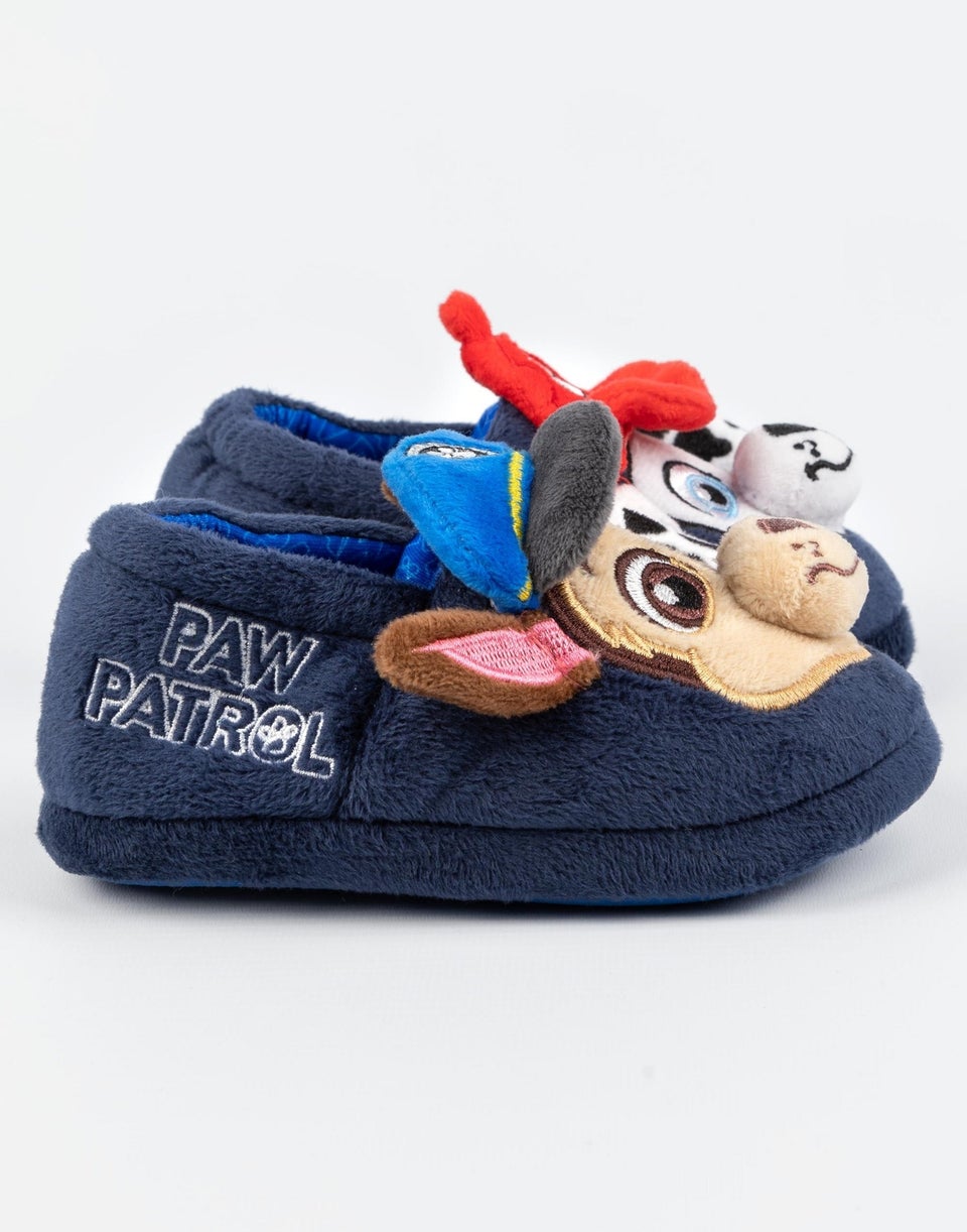 Paw Patrol Boys Blue 3D Characters Slip On Loafer Slippers 6 12 Younger Matalan