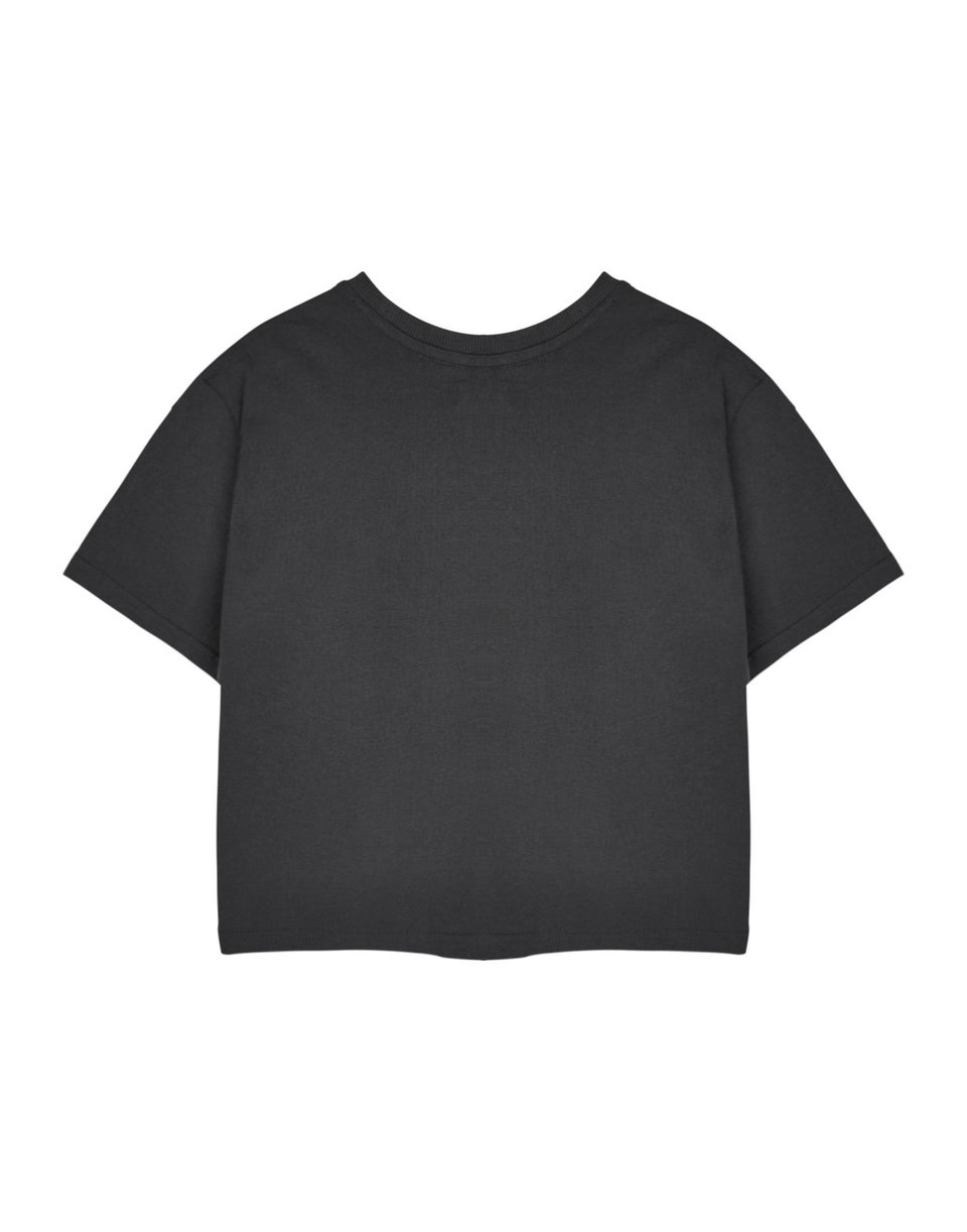 Pusheen Grey Yum Noodles Cropped Short Sleeved T-Shirt