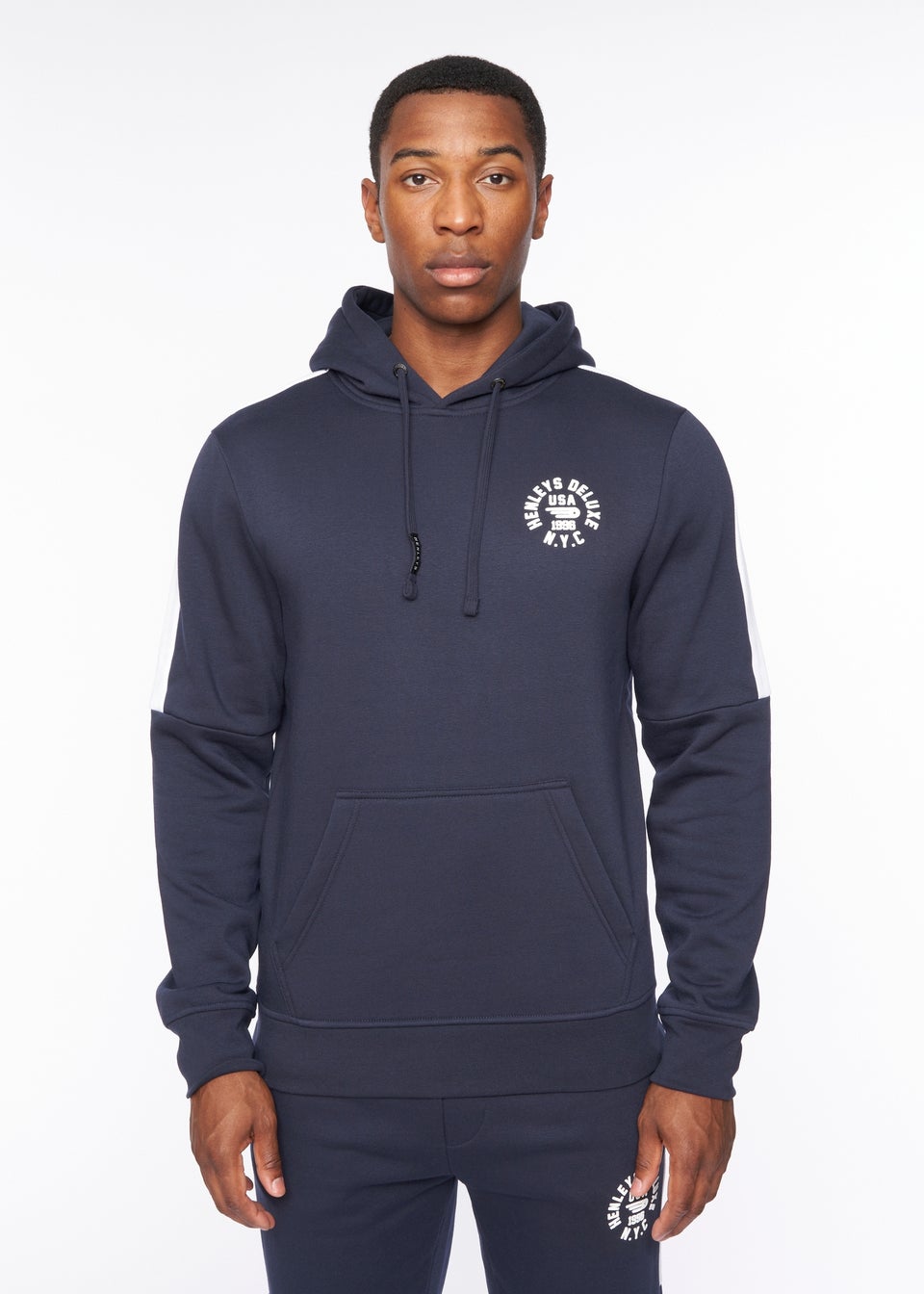 Henleys Navy Calyer Hoodie Matalan