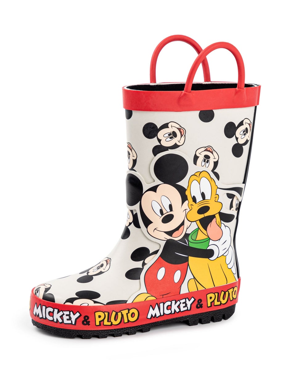 Disney Boys Multicoloured Mickey Pluto Wellington Boots with Handles 4 10 Younger