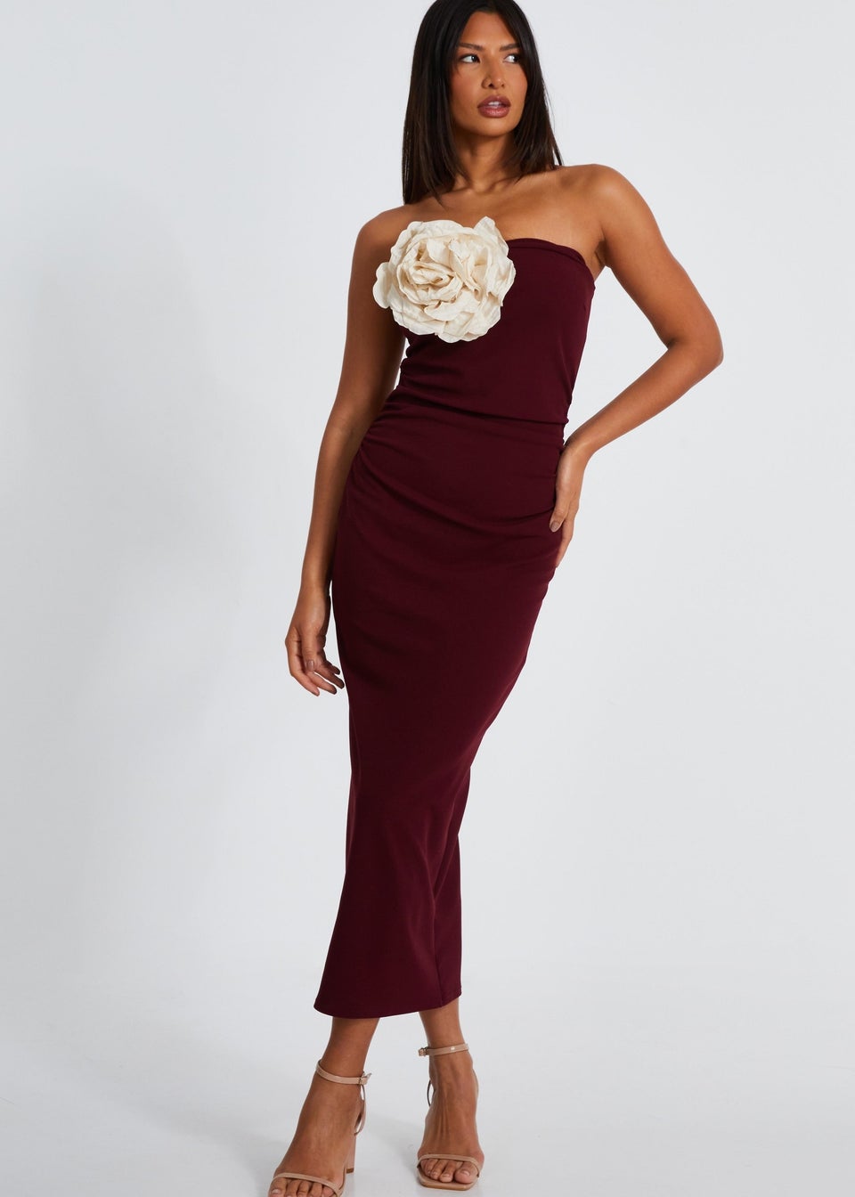 Quiz red dress sale sales