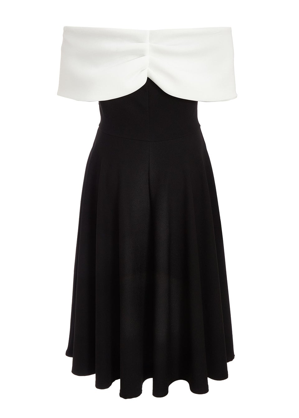 Quiz Black Petite Contrast Bardot Midi Dress Matalan
