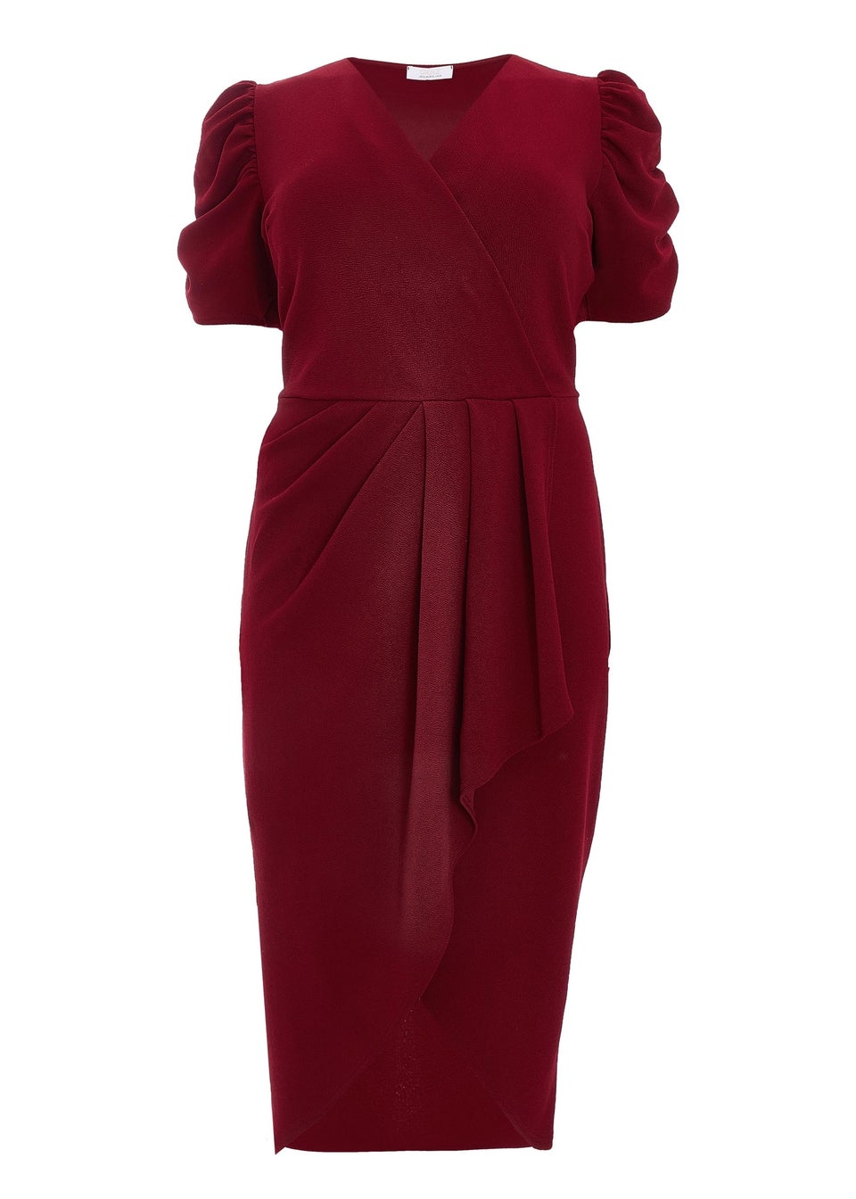 Quiz Red Curve Wrap Midi Dress Matalan