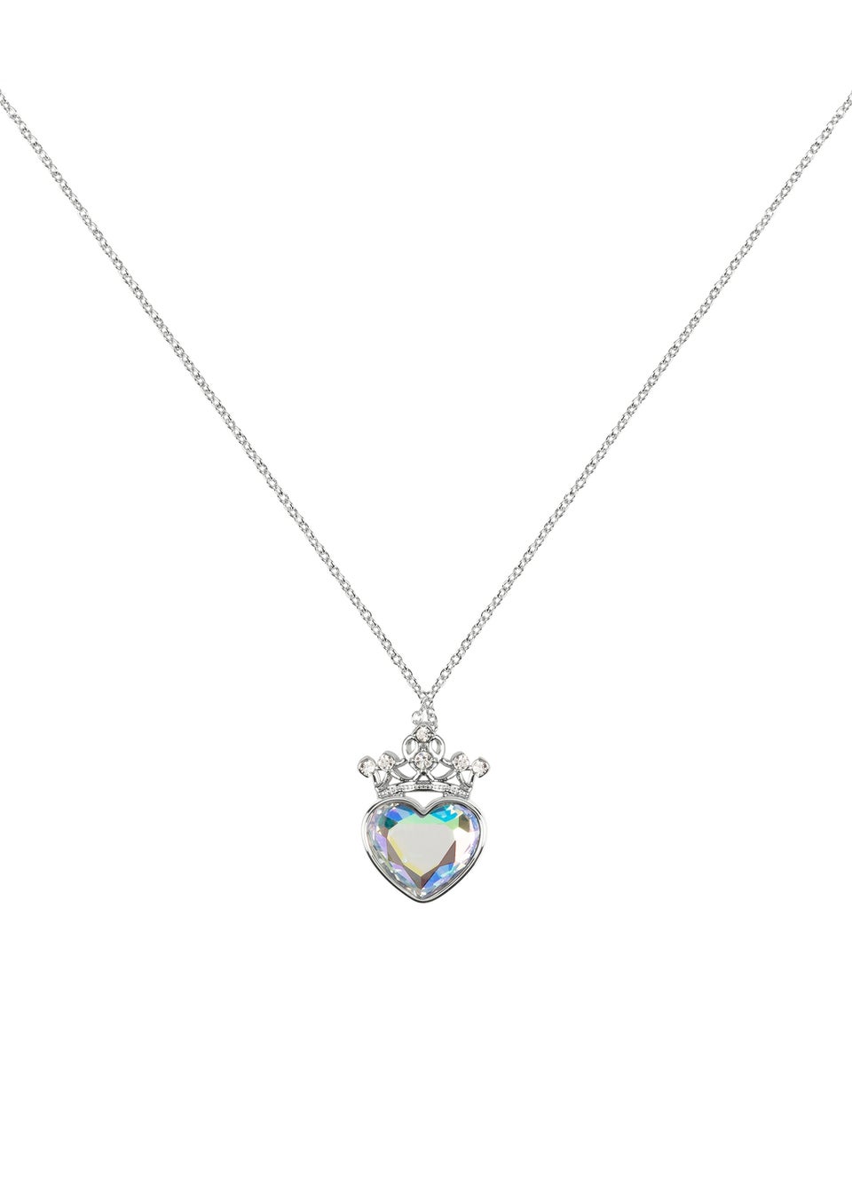 Disney Princess Silver Heart Stone & Crystal Pendant Necklace