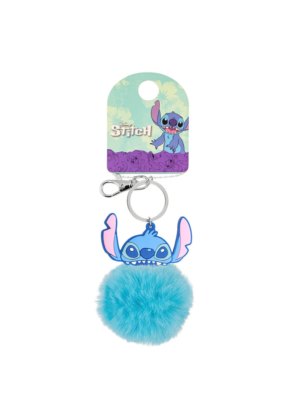 Disney Lilo &  Stitch Blue Pom Pom Keychain