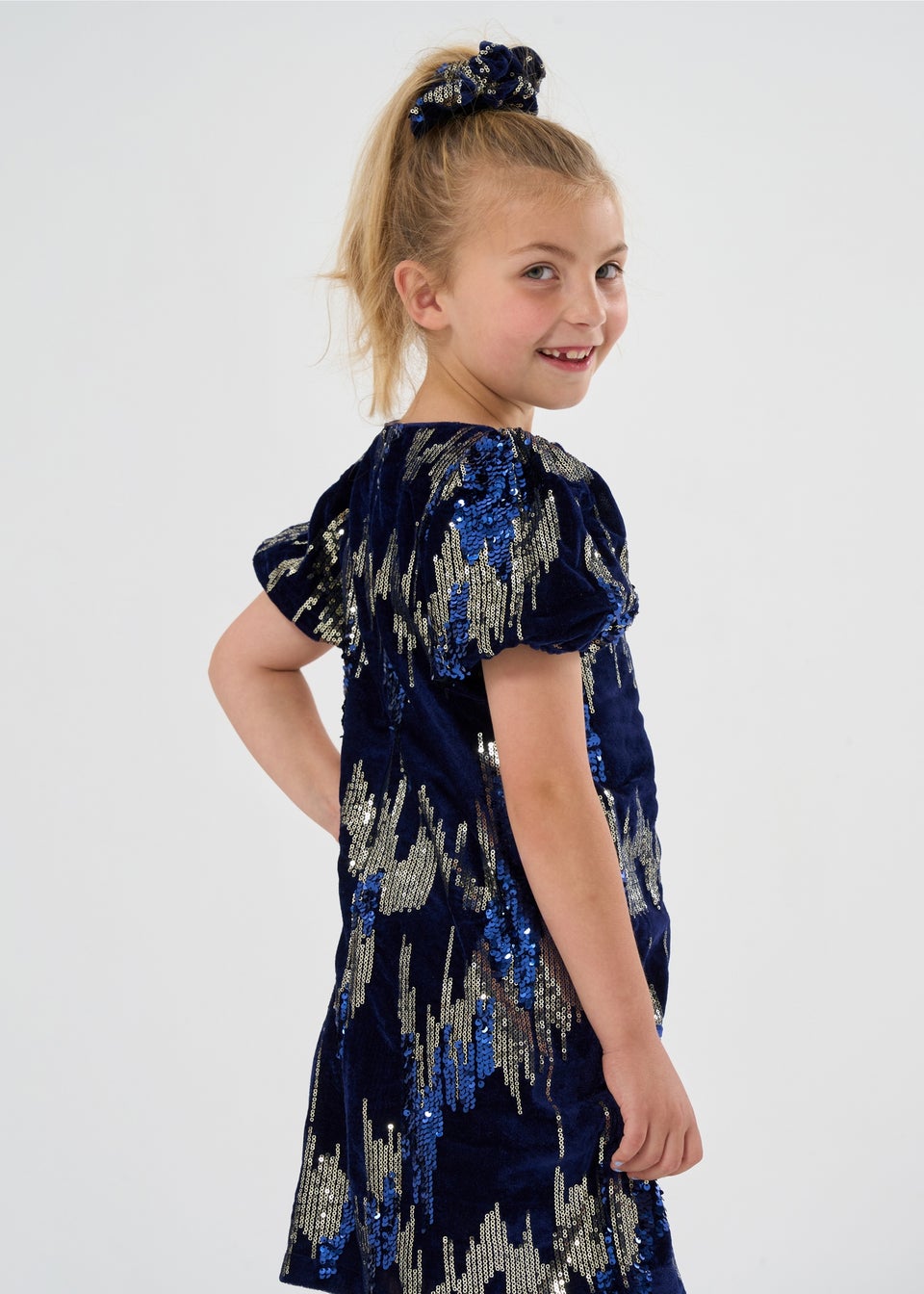 Miss Girls Pink Sequin Shift Dress & Matching Scrunchie Outfit Set (7-12 yrs)