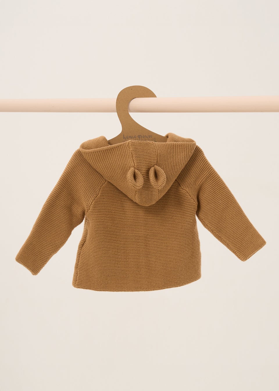 Homegrown Brown Organic Double Knit Wrap Hooded Cardigan (Newborn - 12 Months)