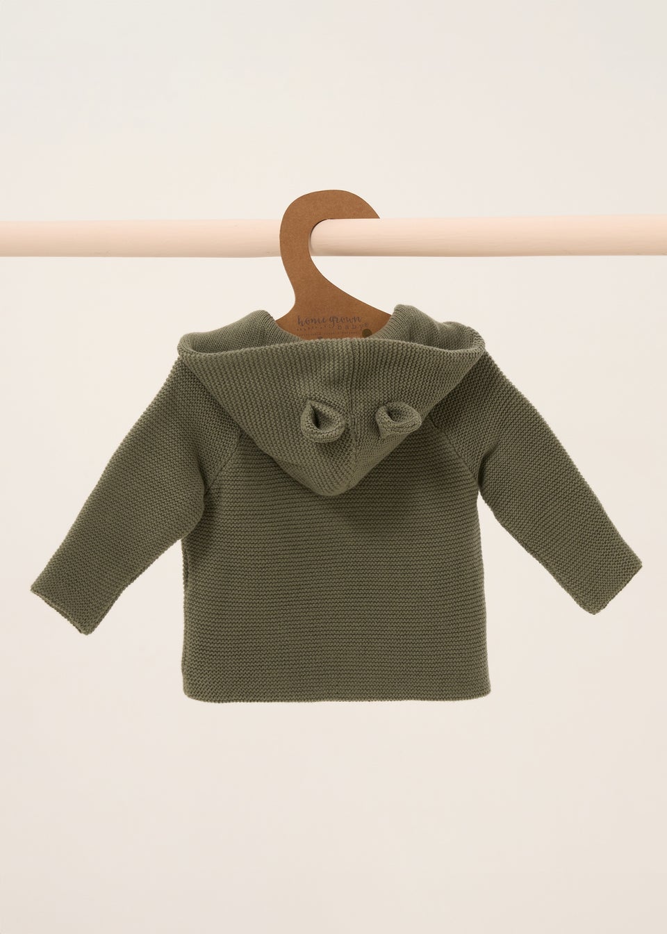 Homegrown Khaki Organic Double Knit Wrap Hooded Cardigan (Newborn - 12 Months)