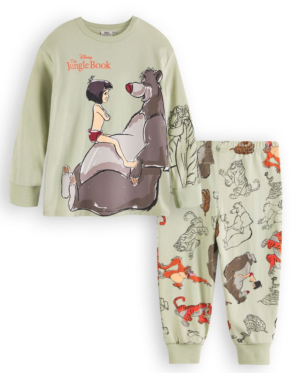 Disney The Jungle Book Boys Green Mowgli Baloo Pyjama Set (12 Months - 6 Years)