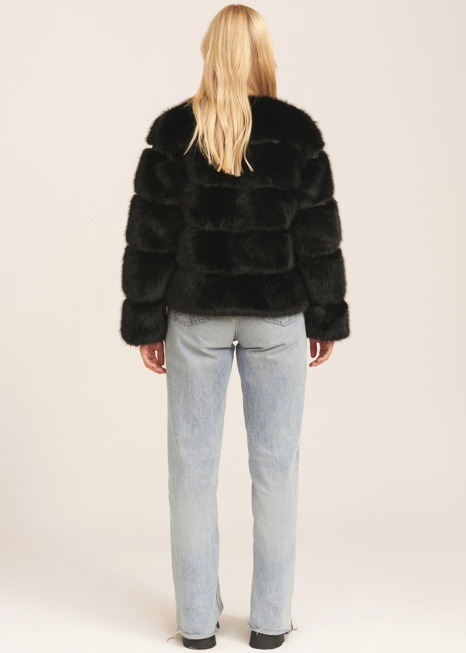 Gini London Black Soft Touch Fur Jacket