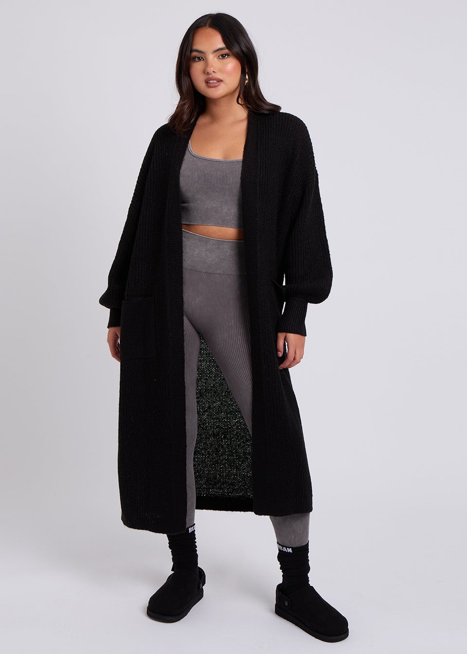 Longline thick cardigan store