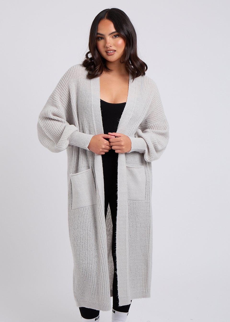 Urban Bliss Grey Chunky Longline Cardigan