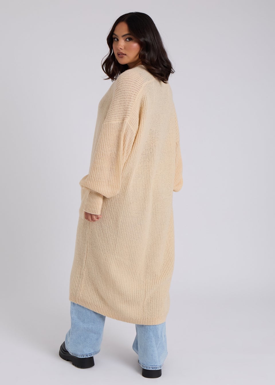 Stone longline cardigan new arrivals