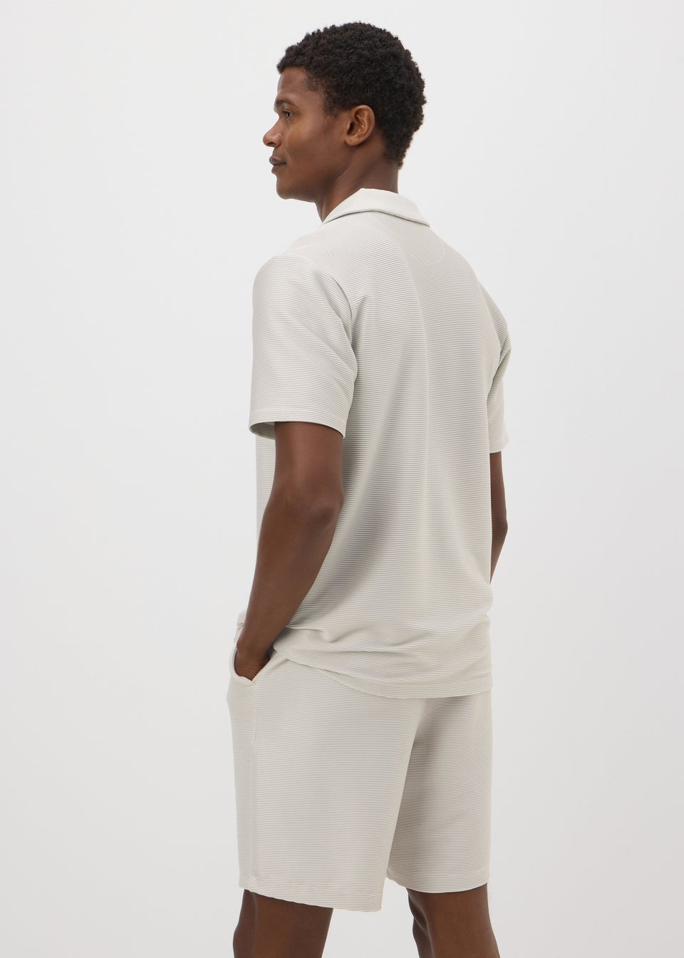 Stone Textured Smart Co Ord Shorts