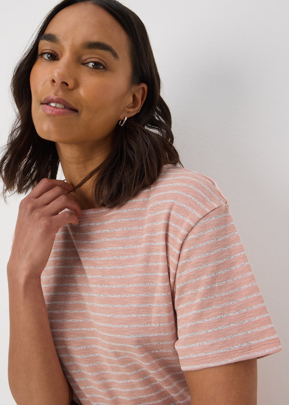 Pink Burnout Stripe Relaxed Fit T-Shirt
