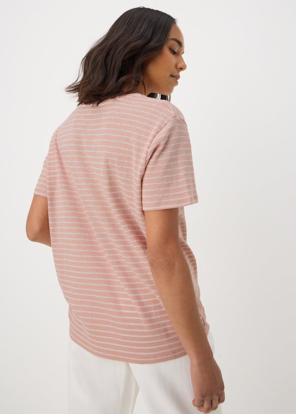 Pink Burnout Stripe Relaxed Fit T-Shirt