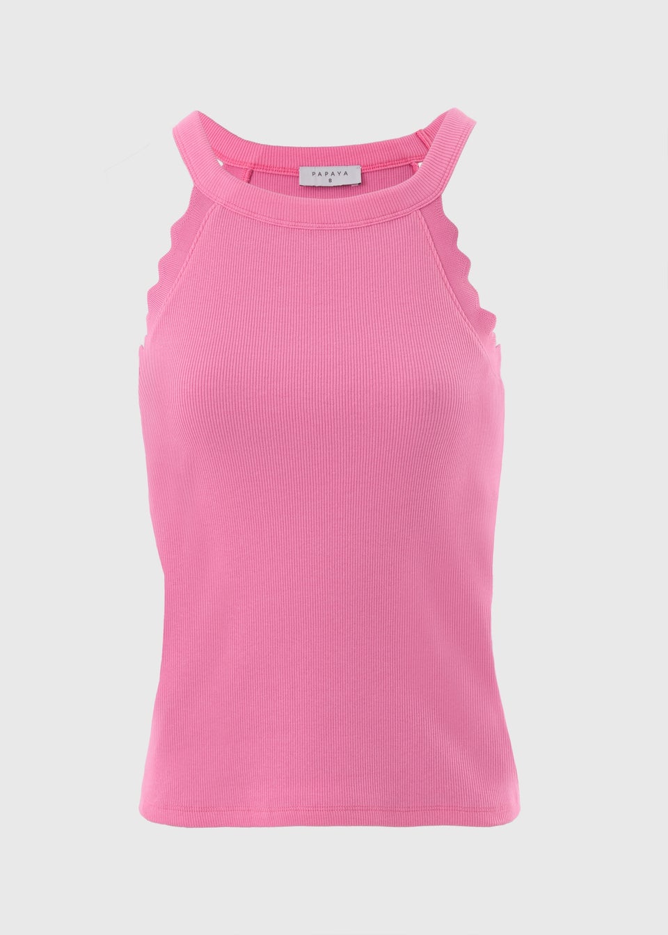 Pink Scalloped Edge Racer Back Vest Top