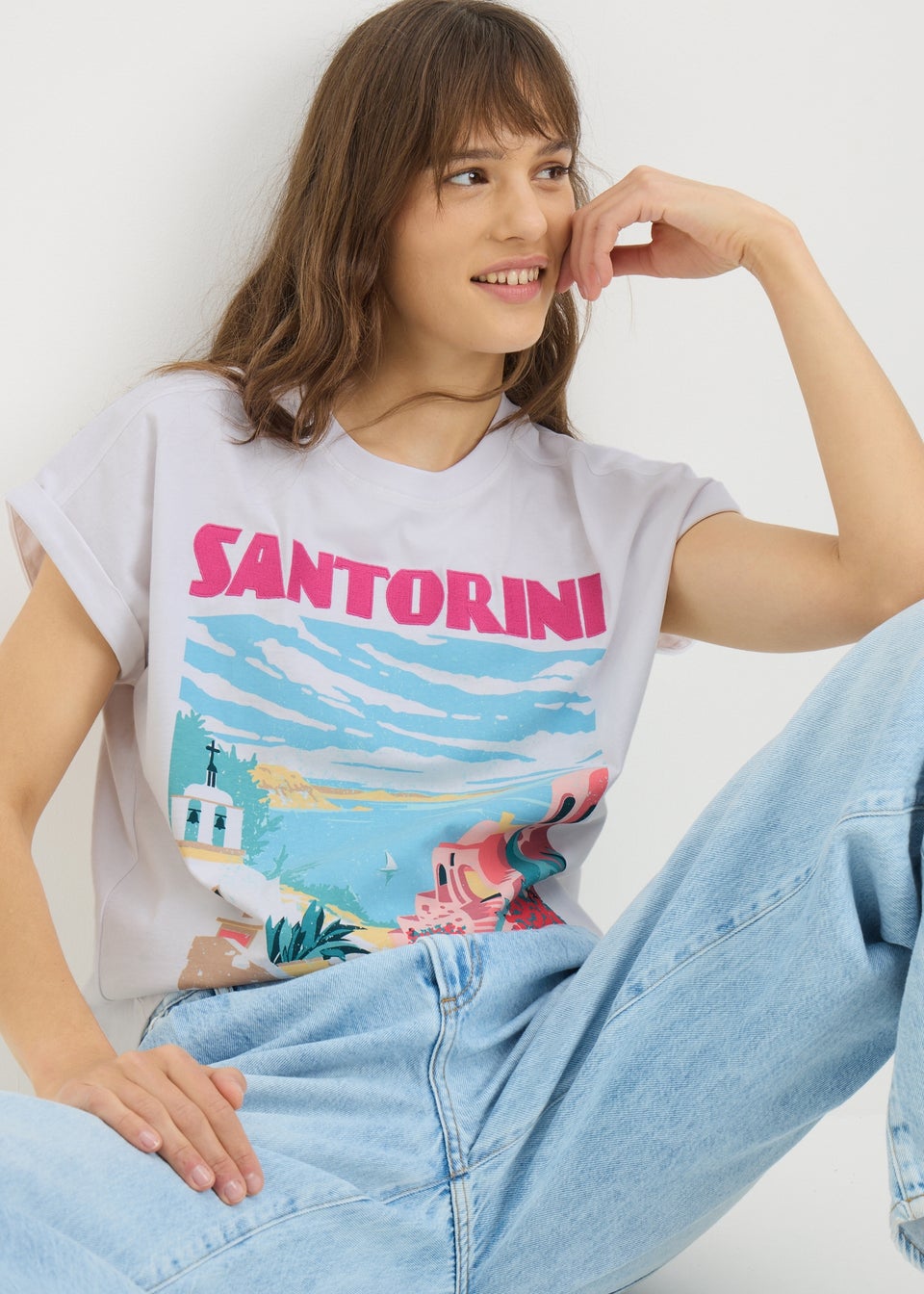 White Santorini Graphic T-Shirt